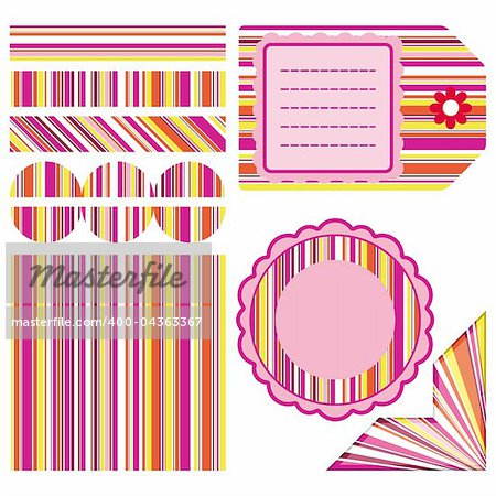 Easter set of stripe design elements - an illustration for your design project.