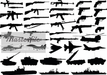 military clipart set, vector of high quality