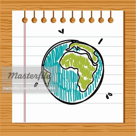 Hand drawn earth, vector illustration