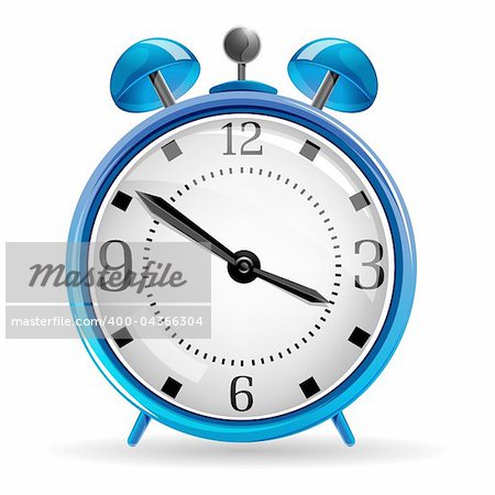 illustration of alarm clock on white background