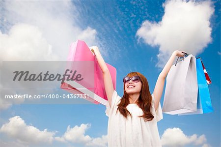 fashion girl with shopping bag