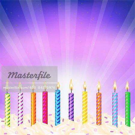Birthday Candles, Vector Illustration