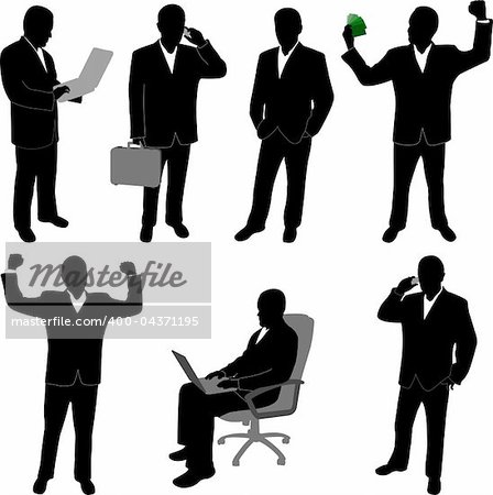 businessman silhouettes - vector