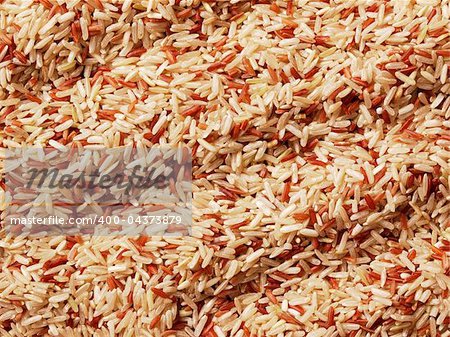 close up of a heap of unpolished rice