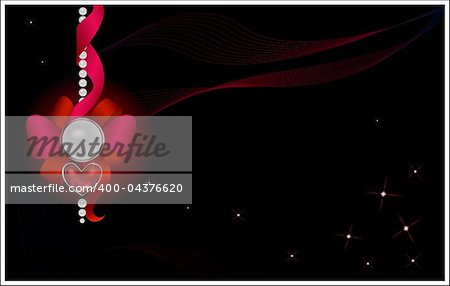 abstract greeting card with pearls on black background