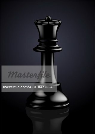 Chess Black Queen - Vector Illustration