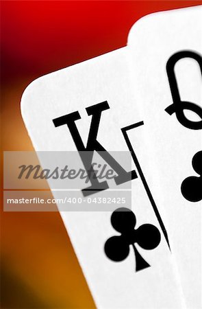 playing cards on a colorful soft background