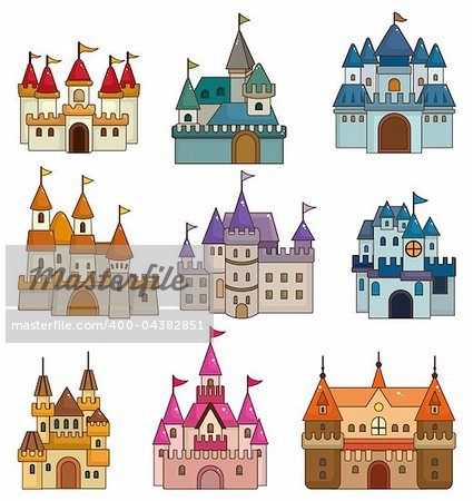 cartoon Fairy tale castle icon