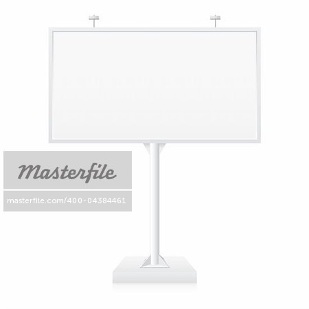 Metallic billboard with place for your text. Illustration on white background