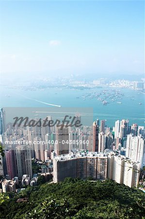 Hong Kong morning and blue sky