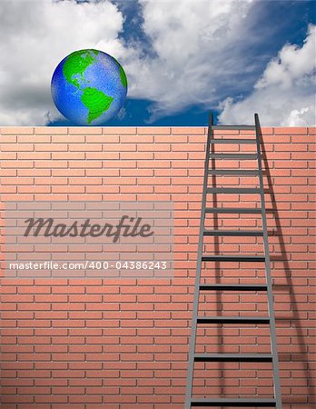 Earth, Brick wall and Ladder