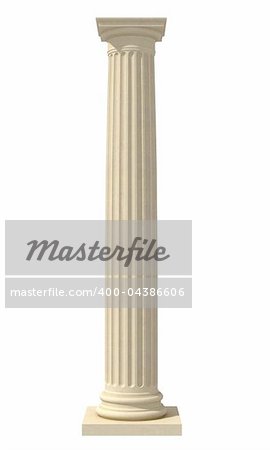 Classic column isolated on white background - rendering
