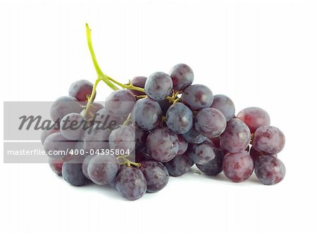 Fresh red grapes. Isolated on white background.