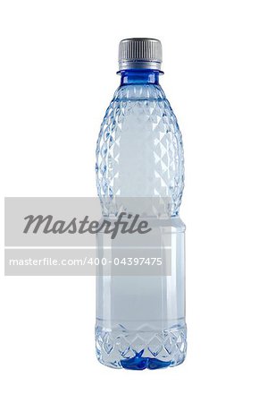 Small bottle of water isolated on white background