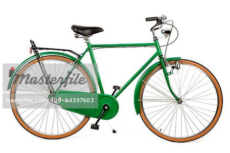 a green bike on a white background