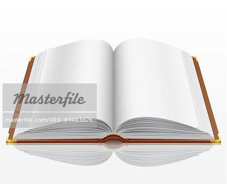 open book with isolated on white. Vector illustration.