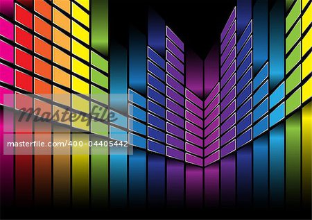 Abstract Background - Multicolor Equalizer on Black Background