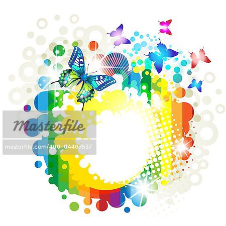 Colorful background with butterfly
