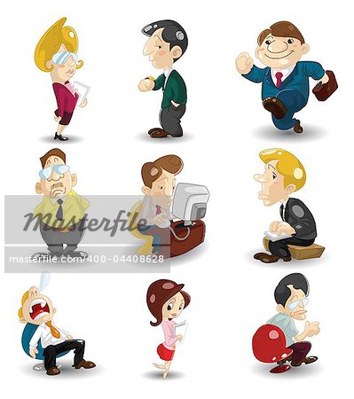 cartoon office workers icon