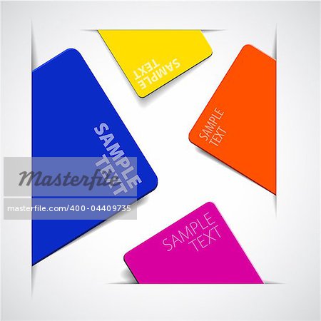 Set of vector colorful paper cards with place for your text