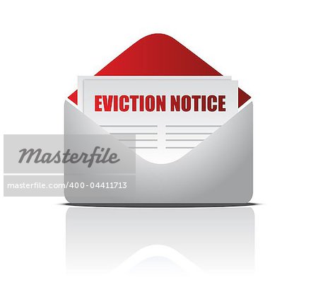 Eviction notice letter illustration design over white