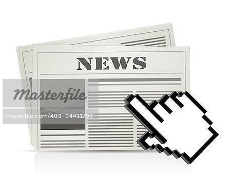 online news cursor concept illustration design