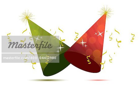 party hats illustration design isolated over a white background