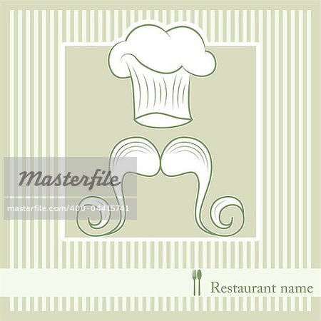 Vector menu pattern with cook hat and mustache