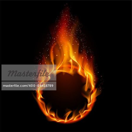 Ring of Fire. Illustration on black background for design