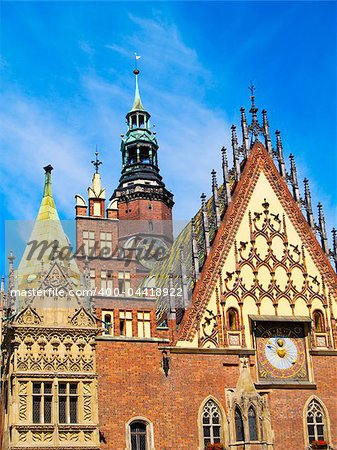 old gothic city hall of Wroclaw, Poland
