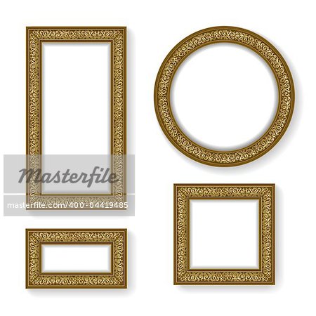 Set of retro frame on the white background