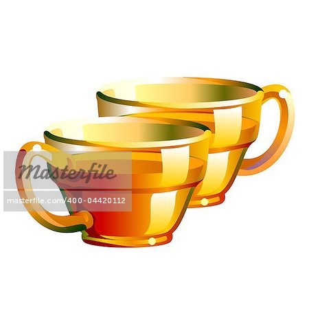 illustration of a shiny and transparent tea cup