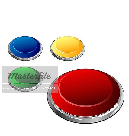 Illustration of set of multi-coloured buttons the arrangement is similar to trace of the wolf paw - vector