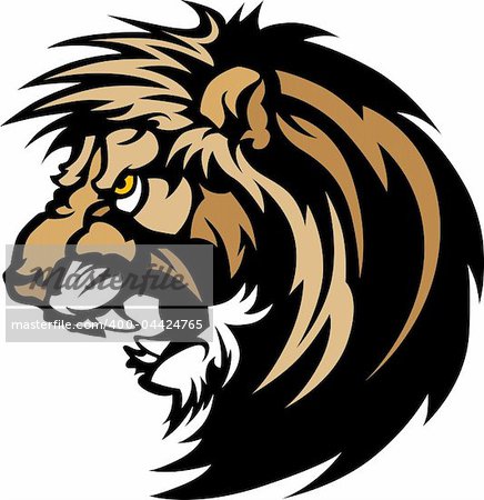 Graphic Mascot Image of a Lion Head