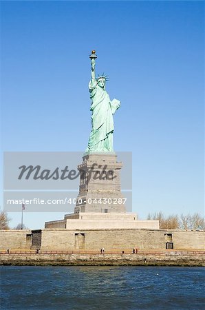 View of the Statue of Liberty from harbor