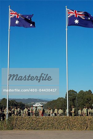 Australian soldiers in Canberra, they were preparing for some ceremony