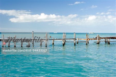 A jetty on the island of Isla Mujeres, mexico.