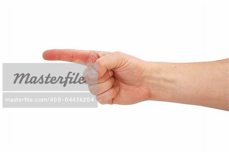 Finger Pointing the Way, isolated on white Background