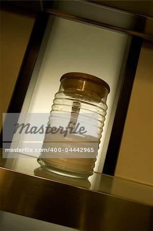 Modern Sugar Container with While Glass background