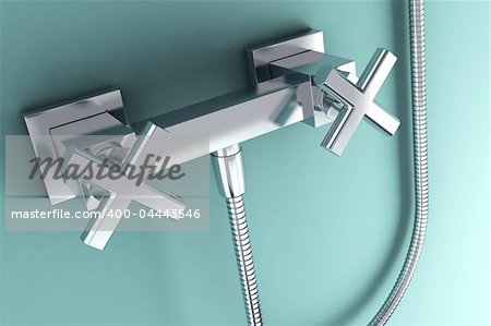 3d rendering of the modern stainless steel tap