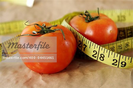 Tomato with measuring tape