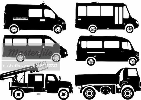 Silhouette cars, vector illustration