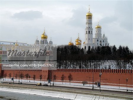 The Moscow Kremlin in the winter (look from the Moskva River)