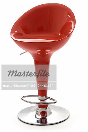 Red stylish swivel chair - isolated on white