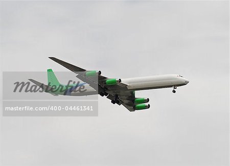 Cargo transport plane approaching delivery destination