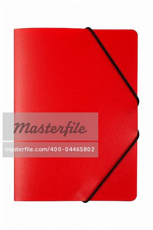 Red folder isolated on white background. With clipping path included