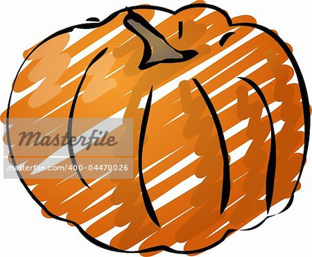 Sketch of a pumpkin. Hand-drawn lineart look illustration