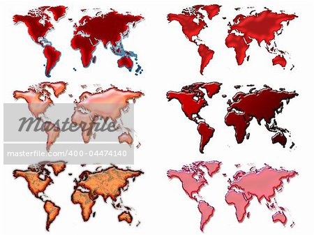 Detailed world map with various effects