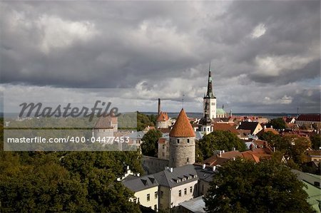 Looking out upon the medieval town of Tallinn, Estonia