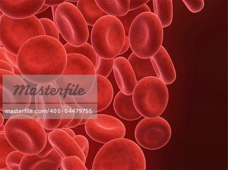 3d rendered close up of many streaming red blood cells